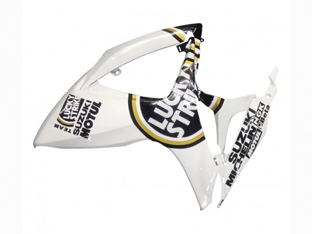 Billigste Suzuki GSXR 600 / GSXR 750 Motorrad Verkleidung 2006-2007 - Weiss Schwarz Lucky Strike Motul