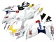 Billigste Suzuki GSXR 600 / GSXR 750 Motorrad Verkleidung 2006-2007 - Weiss Rot Gelb Motul