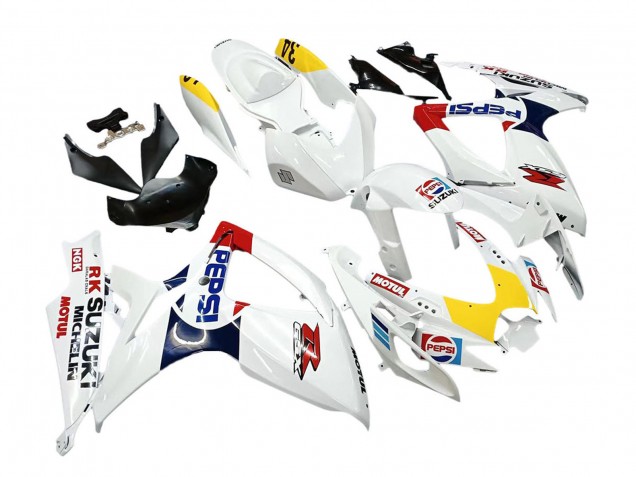 Billigste Suzuki GSXR 600 / GSXR 750 Motorrad Verkleidung 2006-2007 - Weiss Rot Gelb Motul
