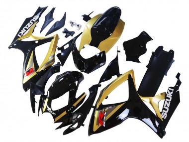 Billigste Suzuki GSXR 600 / GSXR 750 Motorrad Verkleidung 2006-2007 - Gold Glanzendes Schwarz Rot