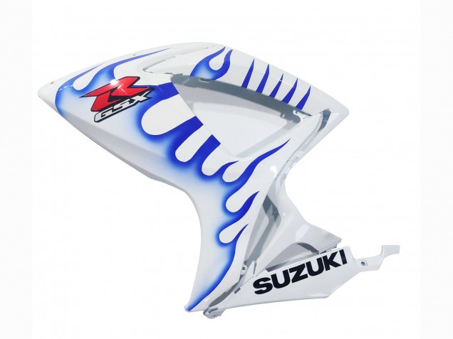 Billigste Suzuki GSXR 600 / GSXR 750 Motorrad Verkleidung 2006-2007 - Weiss Blau Flamme