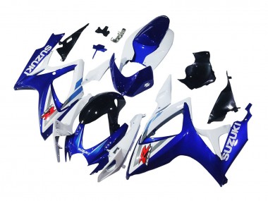 Billigste Suzuki GSXR 600 / GSXR 750 Motorrad Verkleidung 2006-2007 - Weiss Blau Glanzendes Schwarz Rot