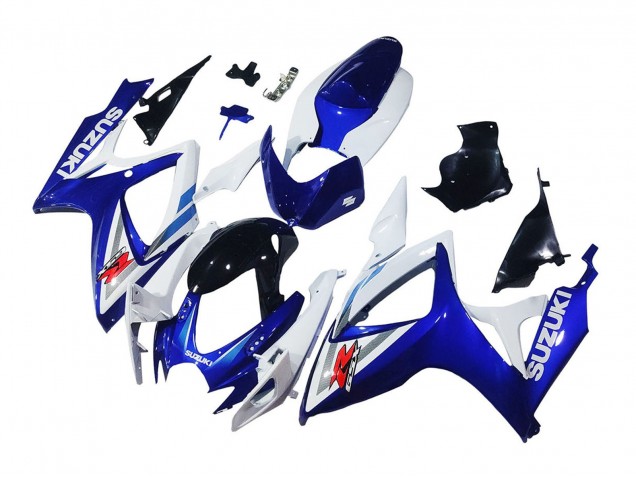 Billigste Suzuki GSXR 600 / GSXR 750 Motorrad Verkleidung 2006-2007 - Weiss Blau Glanzendes Schwarz Rot