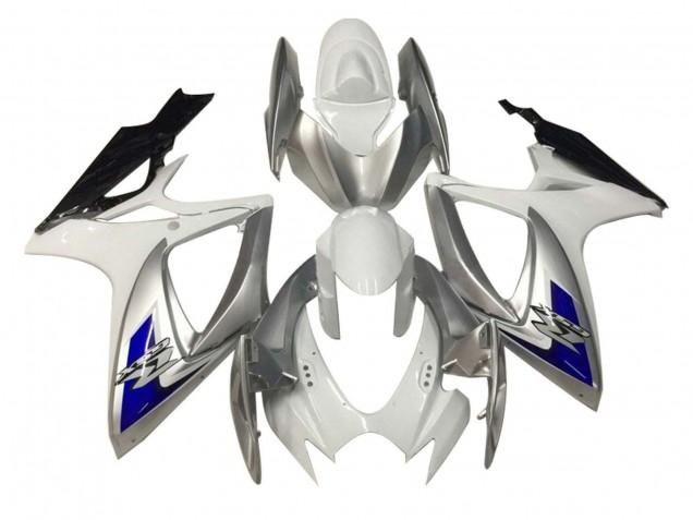 Billigste Suzuki GSXR 600 / GSXR 750 Motorrad Verkleidung 2006-2007 - Weiss Silber Blau Schwarz