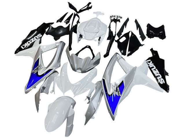 Billigste Suzuki GSXR 600 / GSXR 750 Motorrad Verkleidung 2008-2010 - Weiss Silber Blau Schwarz