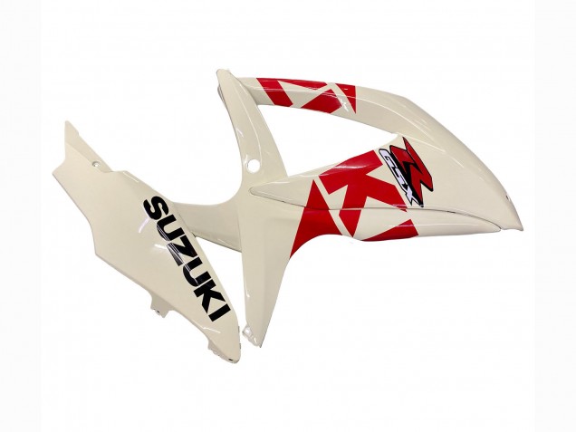 Billigste Suzuki GSXR 600 / GSXR 750 Motorrad Verkleidung 2008-2010 - Creme Weiss Rot Schwarz