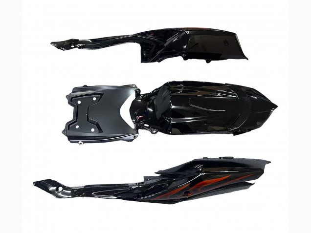 Billigste Suzuki GSXR 600 / GSXR 750 Motorrad Verkleidung 2008-2010 - Glanzendes Schwarz Orange Flamme