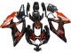 Billigste Suzuki GSXR 600 / GSXR 750 Motorrad Verkleidung 2008-2010 - Glanzendes Schwarz Orange Flamme