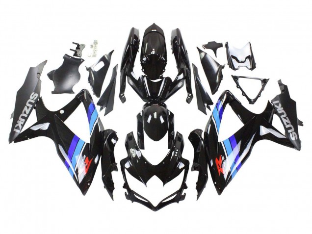 Billigste Suzuki GSXR 600 / GSXR 750 Motorrad Verkleidung 2008-2010 - Glanzendes Schwarz Blau