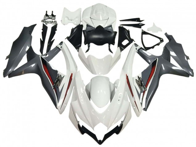 Billigste Suzuki GSXR 600 / GSXR 750 Motorrad Verkleidung 2008-2010 - Weiss Grau Rot