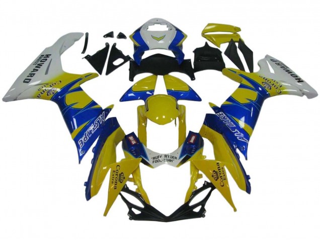 Billigste Suzuki GSXR 600 / GSXR 750 Motorrad Verkleidung 2011-2024 - Weiss Gelb Blau Alstare Corona Extra