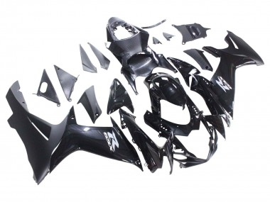 Billigste Suzuki GSXR 600 / GSXR 750 Motorrad Verkleidung 2011-2024 - Glanzendes Schwarz Matt Schwarz Weiss Aufkleber