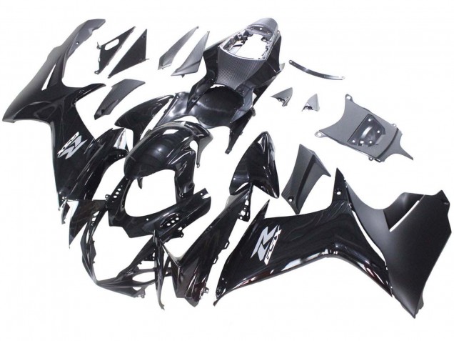 Billigste Suzuki GSXR 600 / GSXR 750 Motorrad Verkleidung 2011-2024 - Glanzendes Schwarz Matt Schwarz Weiss Aufkleber