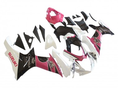 Billigste Suzuki GSXR 600 / GSXR 750 Motorrad Verkleidung 2011-2024 - Weiss Rosa Schwarz Corona