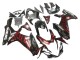 Billigste Suzuki GSXR 600 / GSXR 750 Motorrad Verkleidung 2011-2024 - Glanzendes Schwarz Rot Flamme