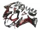 Billigste Suzuki GSXR 600 / GSXR 750 Motorrad Verkleidung 2011-2024 - Glanzendes Schwarz Rot Flamme