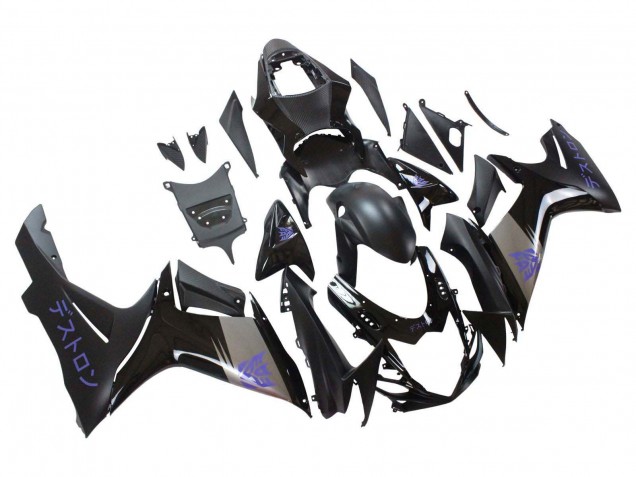Billigste Suzuki GSXR 600 / GSXR 750 Motorrad Verkleidung 2011-2024 - Matt Schwarz Grau Lila