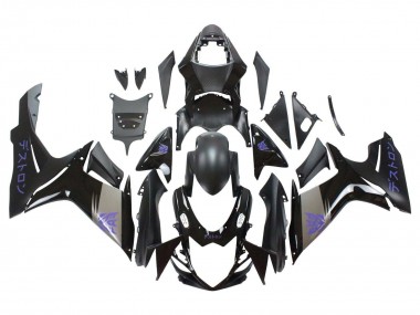 Billigste Suzuki GSXR 600 / GSXR 750 Motorrad Verkleidung 2011-2024 - Matt Schwarz Grau Lila