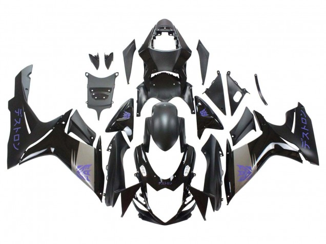 Billigste Suzuki GSXR 600 / GSXR 750 Motorrad Verkleidung 2011-2024 - Matt Schwarz Grau Lila