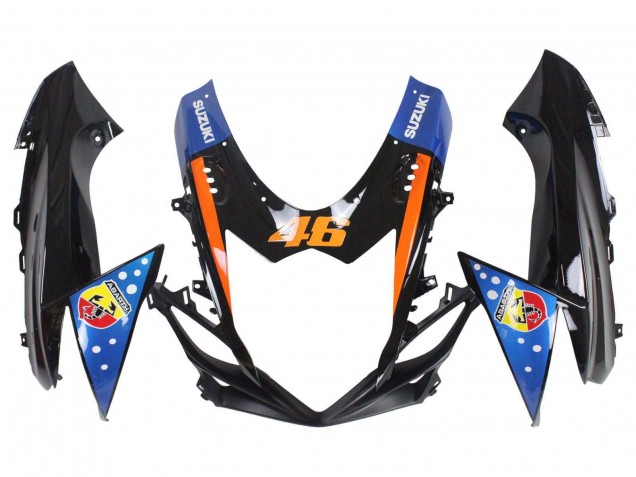 Billigste Suzuki GSXR 600 / GSXR 750 Motorrad Verkleidung 2011-2024 - Hellblau Orange Schwarz Weiss Hai 46
