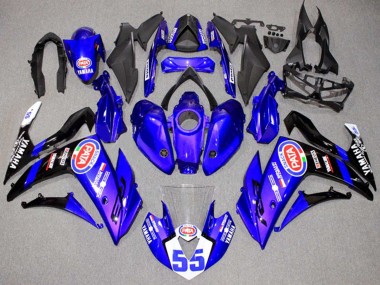 Billigste Yamaha YZF R3/R25 Motorrad Verkleidung 2015-2018 - Blau Weiss Schwarz ENEOS 55