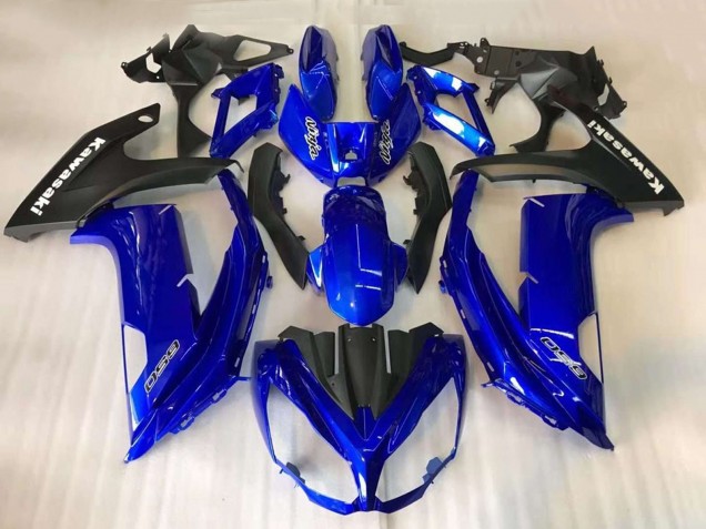 Billigste Kawasaki EX650 Motorrad Verkleidung 2012-2016 - Blau Matt Schwarz