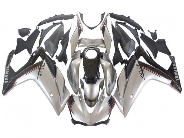 Billigste Yamaha YZF R3/R25 Motorrad Verkleidung 2015-2018 - Silber Schwarz
