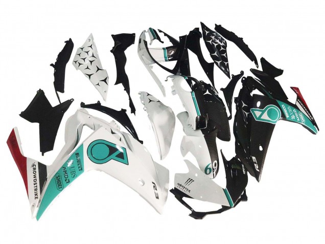 Billigste Yamaha YZF R3/R25 Motorrad Verkleidung 2015-2018 - Weiss Grun Glanzendes Schwarz