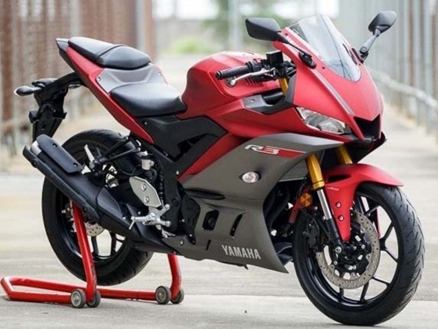 Billigste Yamaha YZF R3/R25 Motorrad Verkleidung 2019-2021 - Rot Grau