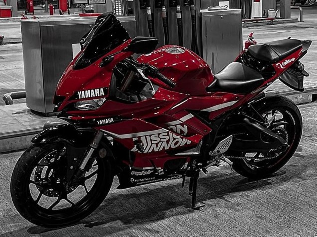 Billigste Yamaha YZF R3/R25 Motorrad Verkleidung 2019-2021 - Dunkel Rot Weiss Silber Schwarz Valsir
