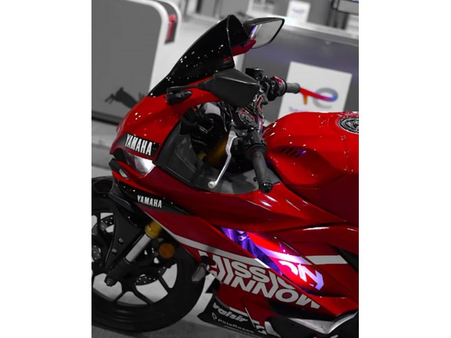 Billigste Yamaha YZF R3/R25 Motorrad Verkleidung 2019-2021 - Dunkel Rot Weiss Silber Schwarz Valsir