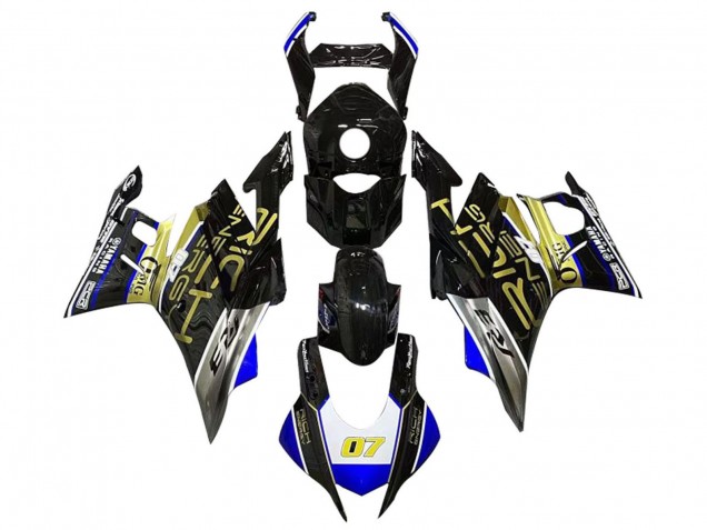 Billigste Yamaha YZF R3/R25 Motorrad Verkleidung 2019-2021 - Weiss Blau Schwarz Gold Trick Star 07