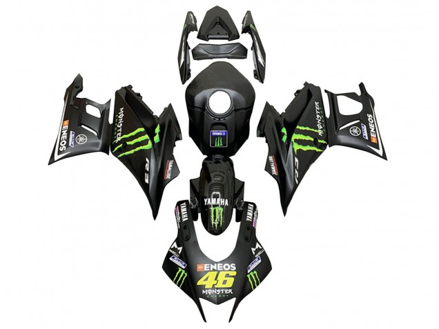 Billigste Yamaha YZF R3/R25 Motorrad Verkleidung 2019-2021 - Schwarz Grun ENEOS Monster 46