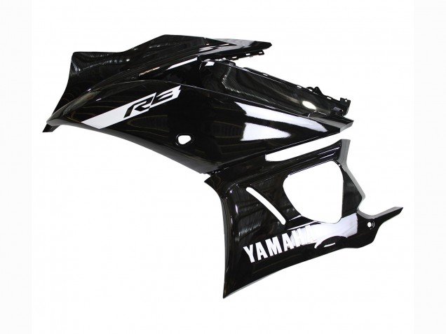 Billigste Yamaha YZF R3/R25 Motorrad Verkleidung 2019-2021 - Glanzendes Schwarz Weiss