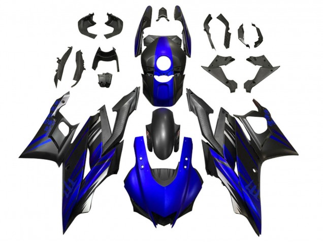 Billigste Yamaha YZF R3/R25 Motorrad Verkleidung 2019-2021 - Blau Matt Schwarz