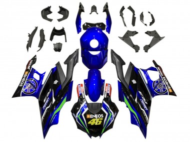Billigste Yamaha YZF R3/R25 Motorrad Verkleidung 2019-2021 - Blau Weiss Grun Schwarz ENEOS 46