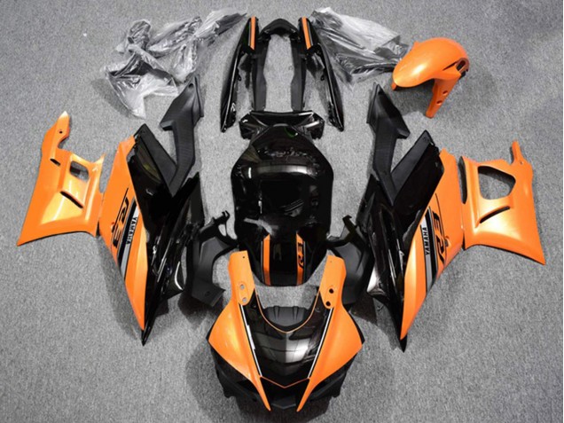 Billigste Yamaha YZF R3/R25 Motorrad Verkleidung 2019-2021 - Orange Glanzendes Schwarz