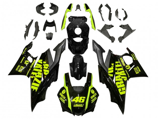 Billigste Yamaha YZF R3/R25 Motorrad Verkleidung 2019-2021 - Schwarz Neon Gelb 46