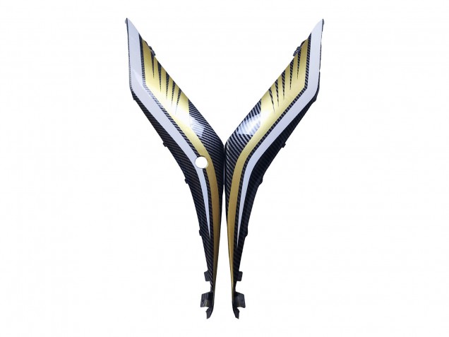 Billigste Yamaha YZF R3/R25 Motorrad Verkleidung 2022-2024 - Schwarzer Carbonfaser Stil Goldrot ABBOT