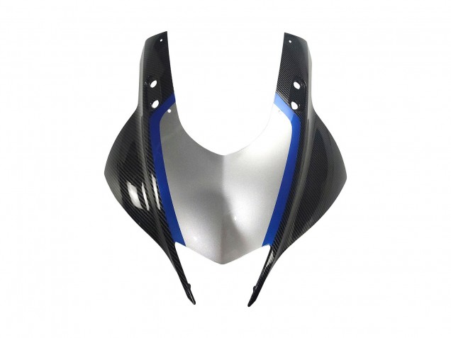 Billigste Yamaha YZF R3/R25 Motorrad Verkleidung 2022-2024 - Schwarzer Carbonfaser Stil Silberblau