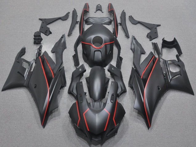 Billigste Yamaha YZF R3/R25 Motorrad Verkleidung 2022-2024 - Matt Schwarz Rot