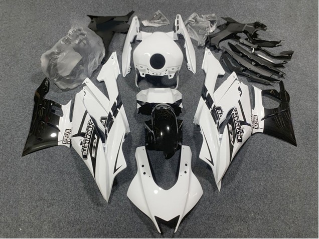 Billigste Yamaha YZF R3/R25 Motorrad Verkleidung 2022-2024 - Weiss Glanzendes Schwarz