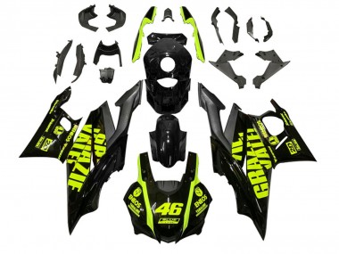 Billigste Yamaha YZF R3/R25 Motorrad Verkleidung 2022-2024 - Schwarz Grun ENEOS 46
