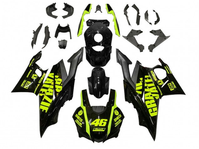 Billigste Yamaha YZF R3/R25 Motorrad Verkleidung 2022-2024 - Schwarz Grun ENEOS 46