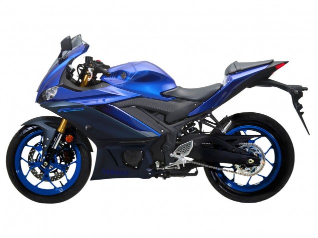 Billigste Yamaha YZF R3/R25 Motorrad Verkleidung 2022-2024 - Blau Matt Schwarz