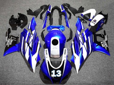Billigste Yamaha YZF R3/R25 Motorrad Verkleidung 2022-2024 - Blau Weiss Schwarz Petronas Yamalube 13