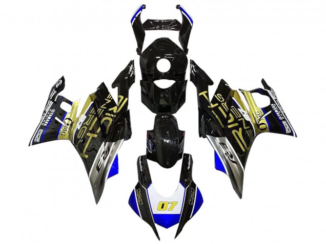 Billigste Yamaha YZF R3/R25 Motorrad Verkleidung 2022-2024 - Weiss Blau Gold Glanzendes Schwarz