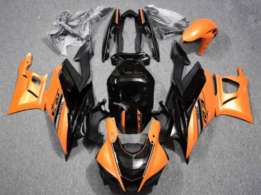 Billigste Yamaha YZF R3/R25 Motorrad Verkleidung 2022-2024 - Orange Glanzendes Schwarz