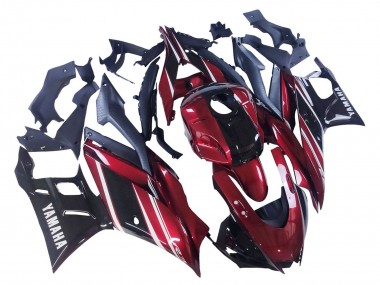 Billigste Yamaha YZF R3/R25 Motorrad Verkleidung 2022-2024 - Rot Weiss Glanzendes Schwarz