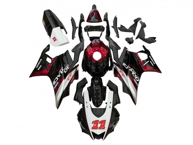 Billigste Yamaha YZF R3/R25 Motorrad Verkleidung 2022-2024 - Rot Silber Schwarz 11